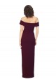 Discount Fitted Full Length Off the Shoulder Formal Crepe Bridesmaid Dress / Prom Dress with Side Split and Waist Tie UK