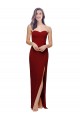 Discount Straight Pencil Skirt Long Sweetheart Formal Crepe Bridesmaid Dress / Prom Dress with High Side Split UK