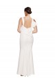 Discount Full Length Square Neck Formal Crepe Bridesmaid Dress / Prom Dress with Asymmetrical Straps and Bow Back UK