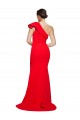 Discount One Shoulder Long Sweep Train Crepe Bridesmaid Dress / Prom Dress with Thigh High Split UK