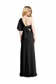 Discount Pleated One Shoulder Flutter Sleeves Slim Formal Crepe Bridesmaid Dress / Prom Dress UK