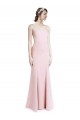 Discount Square Neck Criss Cross Open Back Slim Crepe Bridesmaid Dress / Prom Dress with Spaghetti Straps UK