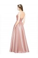 Discount Long Plated Strapless Sweetheat Formal Stretch Satin Bridesmaid Dress / Prom Dress UK