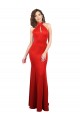 Discount Halter Neck keyhole Front Back Long Formal Stretch Satin Bridesmaid Dress / Prom Dress UK