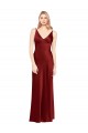 Discount Full Length Long Formal Stretch Satin Slip Bridesmaid Dress / Prom Dress V-Back UK