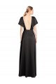 Discount Cap Sleeves Open Back Long Formal Stretch Satin Bridesmaid Dress / Prom Dress UK