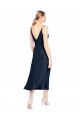 Discount V-Neck Midi Length Short Cocktail Formal Stretch Satin Bridesmaid Dress / Prom Dress V-Back UK