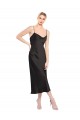 Discount Cowl Neck Midi Length Short Cocktail Formal Stretch Satin Slip Bridesmaid Dress / Prom Dress UK