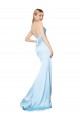Discount Double Straps V-Neck Sleeveless Formal Stretch Satin Bridesmaid Dress / Prom Dress with High Slit UK