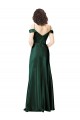 Discount Off the Shoulder Sleeves Long Formal Stretch Satin Bridesmaid Dress / Prom Dress with Pleated Draped Neckline UK
