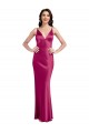 Discount V-Neck Spaghetti Straps Slim Formal Stretch Satin Bridesmaid Dress / Prom Dress with Low Scoop Back UK