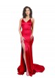 Discount Mermaid Open Back Long Formal Stretch Satin Bridesmaid Dress / Prom Dress with High Slit UK