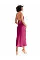 Discount Midi Length V-Neck Short Formal Stretch Satin Bridesmaid Dress / Cocktail Prom Dress with Low Scoop Back UK