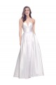 Discount Full Length Strapless V-Cutout Formal Stretch Satin Bridesmaid Dress / Prom Dress UK