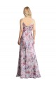 Discount Draped Cowl Neck Long Printed Formal Stretch Satin Bridesmaid Dress UK
