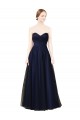 Discount Draped Bodice Sweeheart Long Tulle Bridesmaid Dress UK