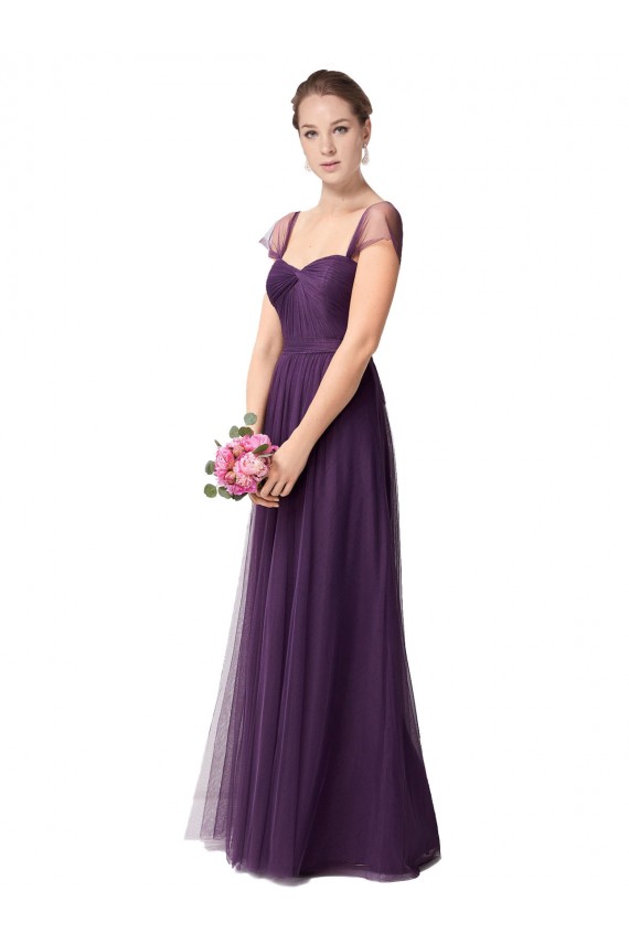 Discount Full Length Long Tulle Bridesmaid Dress with Sweetheart Neckline UK