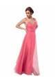 Discount Flowy A-Line Tulle Bridesmaid Dress with Double Straps and V-Neck UK