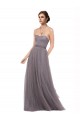 Discount Strapless Tulle Bridesmaid Dress with Waistband UK