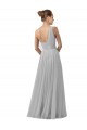 Discount Floor Length Tulle Bridesmaid Dress with Shirred One Shoulder Bodice UK