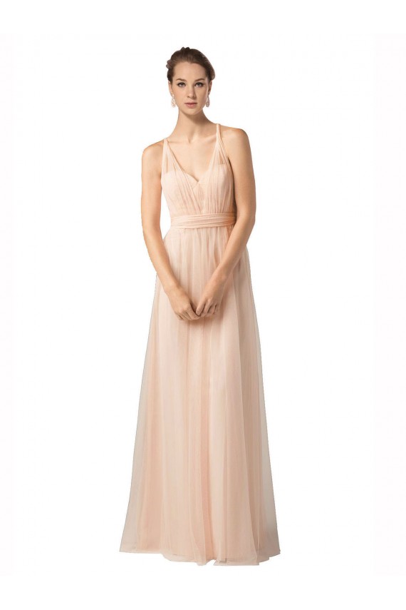 Discount Sweetheart A-Line Tulle Bridesmaid Dress with Shirred Bodice UK