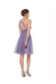 Discount One Shoulder Short Knee Length Tulle Bridesmaid Dress UK