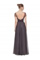 Discount Sweetheart Neckline Long Tulle Bridesmaid Dress with Straps UK
