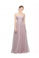 Discount Sweetheart Neckline Long Tulle Bridesmaid Dress with Lace Bodice UK