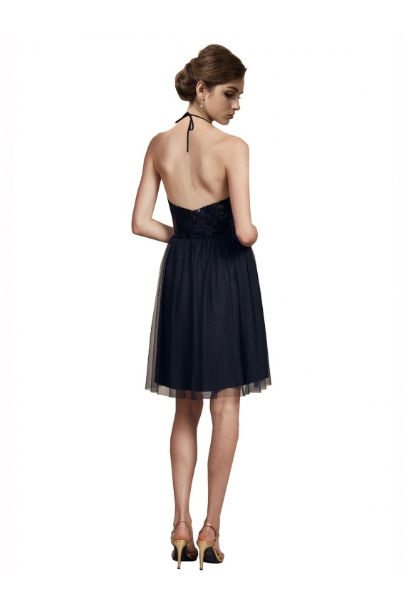 Discount High Neck Illusion Bodice Bridesmaids Dress UK