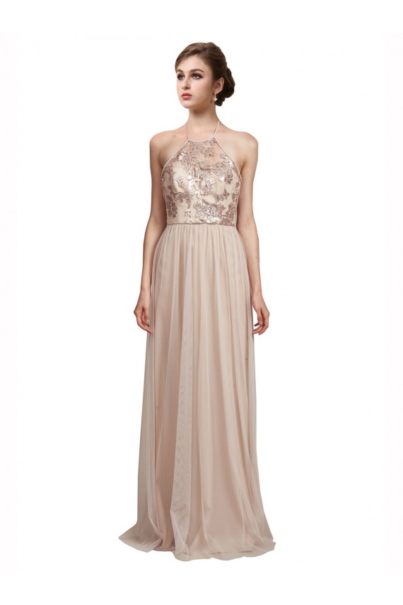 Discount Sweetheart Tulle Bridesmaid Dress with High Neck Illusion Bodice UK