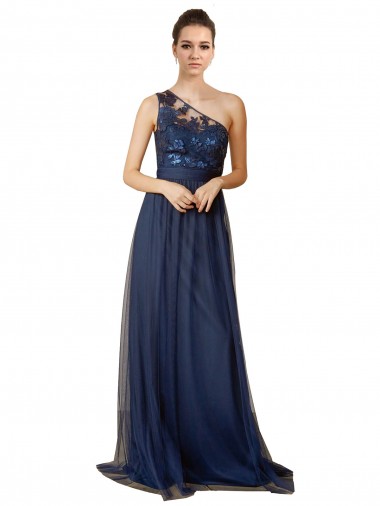 Discount Sequined Floral Lace Sweetheart Tulle Bridesmaid Dress UK