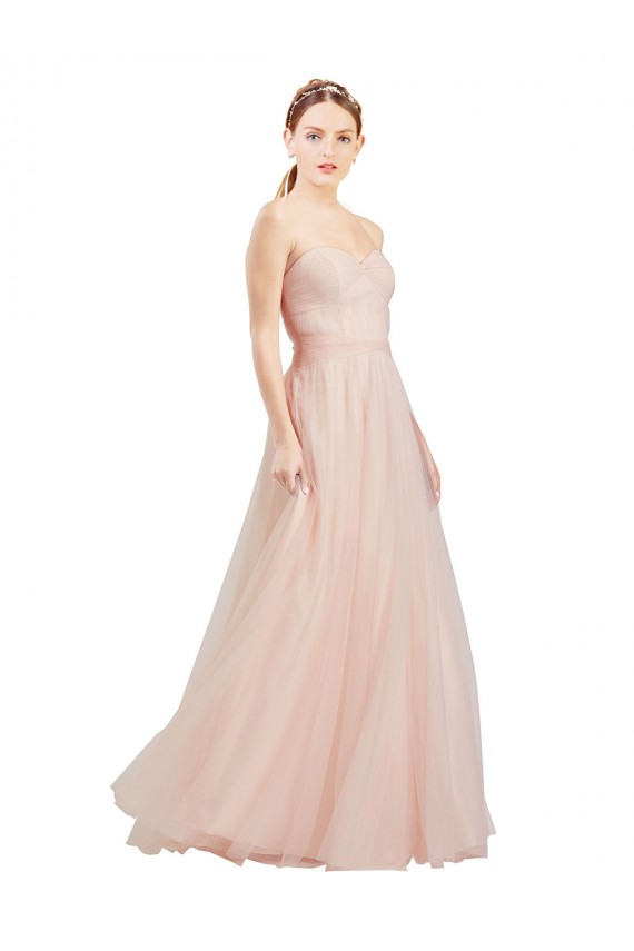 Discount Floor Length Sweetheart Tulle Bridesmaid Dress with Open Back UK