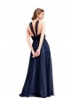 Discount Floor Length Long Halter Pleated Tulle Bridesmaid Dress UK