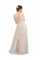 Discount Scooped Neckline Long Tulle Bridesmaid Dress with Open Back UK