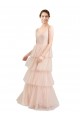 Discount V-Neck A-Line Layered Long Tulle Bridesmaid Dress UK