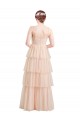 Discount V-Neck A-Line Layered Long Tulle Bridesmaid Dress UK