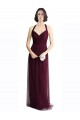 Discount Long Tulle Bridesmaid Dress with Criss-Cross Bodice and Self Straps UK