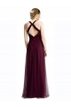 Discount Long Tulle Bridesmaid Dress with Criss-Cross Bodice and Self Straps UK