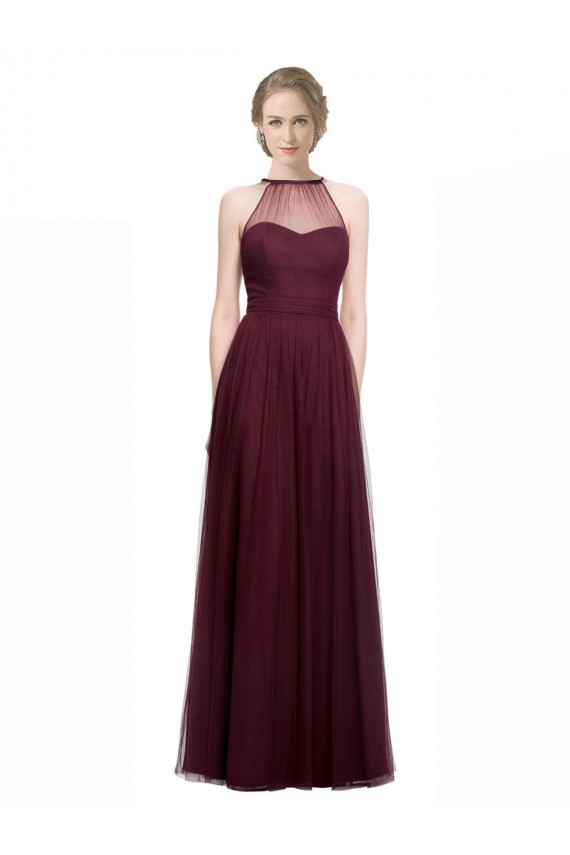 Discount Full Length Soft Tulle Spaghetti Strap Bridesmaid Dress UK