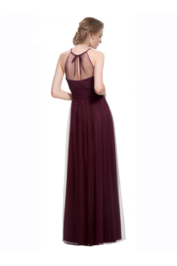 Discount Full Length Soft Tulle Spaghetti Strap Bridesmaid Dress UK