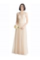 Discount Full Length Tulle Bridesmaid Dress with Corded Lace Over Sweetheart Neckline UK