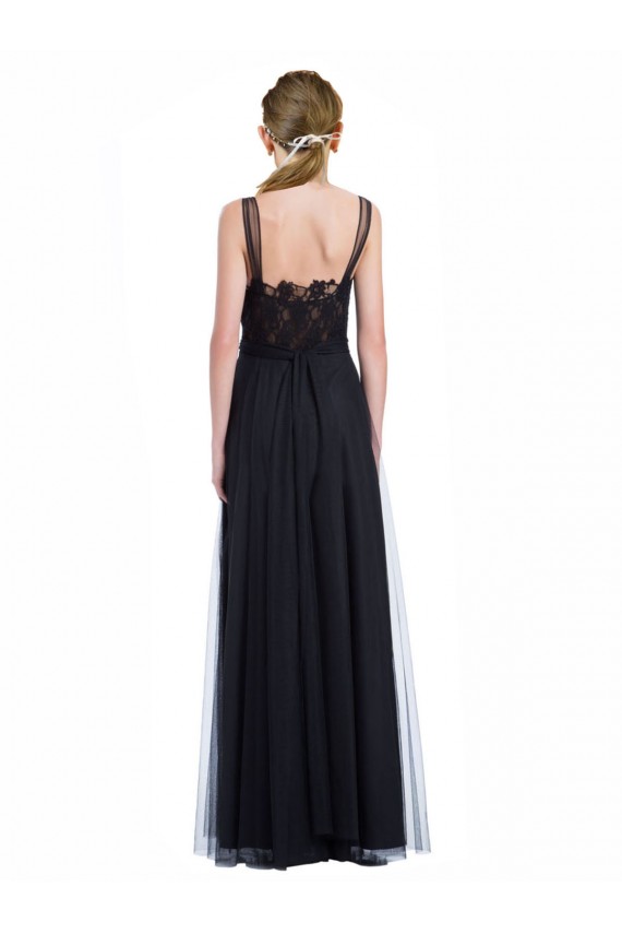 Discount Full Length Tulle Bridesmaid Dress with Lace Bodice and Soft Tulle Illusion Top UK
