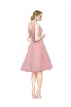 Discount Short Knee Length Wide Strap Plunge Cross Over Neckline Tulle Cocktail Bridesmaid Dress UK