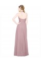 Discount Ruffled Halter V-Neck Long Tulle Bridesmaid Dress with Pleats UK