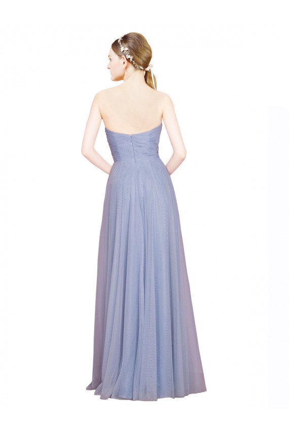 Discount Strapless Sweetheart A-Line Tulle Bridesmaid Dress with Low Back UK
