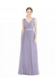 Discount Wide Straps V-Neck Long Tulle Bridesmaids with Belt UK