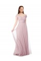 Discount Off the Shoulder Long A-Line Tulle Bridesmaid Dress UK