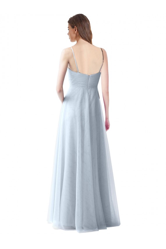 Discount Wrapped Ruched Natural Waist Slim Soft Tulle Bridesmaid Dress UK