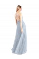 Discount Halter Neckline Slim A-Line Tulle Bridesmaid Dress UK