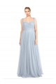 Discount Sweetheart Spaghetti Straps Long Tulle Bridesmaid Dress with Criss Cross Back UK